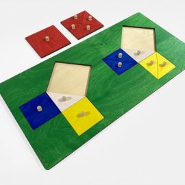 INCASTRI DEL TEOREMA DI PITAGORA, IN LEGNO (CON FONDO)